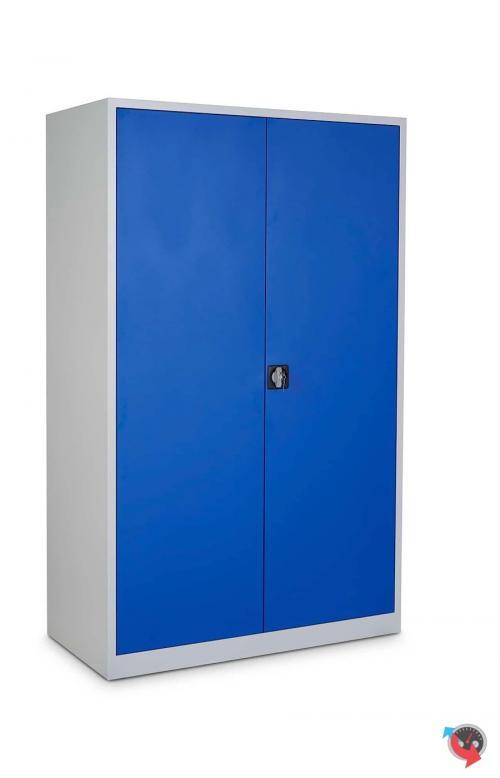 Stahl-Aktenschrank - Stahlschrank - 120 x 42  x 195 cm - blaue Türen - extra breit 120 cm - Sofort lieferbar !