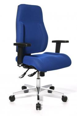 Büro Drehstuhl  Office Ergonomie mit höhen -u.breiten verstellbaren Armlehnen - 8 -12 Stunden Sitzer-Bezug blau -Punkt-Synchronmechanik der Sitz und Rückenlehne -Sitztiefenverstellung - für Personen bis 110 KG und 1,92 Meter Grösse - sofort lieferbar !