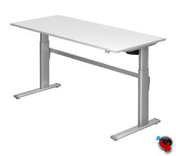 Schreibtisch-System: London-elektrisch verstellbar 70-120 cm, Platte weiss, Mass: 180 x 80 cm, sofort lieferbar, Preishammer !  