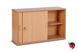 Aktenschrank Holz, Budget Star-Sideboard mit Schiebetüren, 120 x 40 x 74,4 cm- Buche - 2 OH - super stabil mit Sichtrückwand - Preishammer - sofort lieferbar !