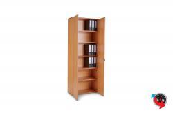 Aktenschrank Holz, Budget Star-Büroschrank mit Flügeltüren, 80 x 37,5 x 215 cm- Buche - 6 OH - super stabil mit Sichtrückwand - Preishammer - Bestseller- sofort lieferbar !