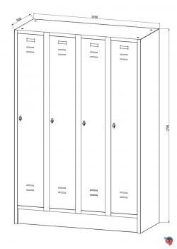 Stahl-Kleiderschrank / Spind, Abteilbreite 30 cm - Gesamtbreite 120 cm- 4 Drehriegel für 4 Personen - Anthrazite Türen - sofort lieferbar - Preishit !*