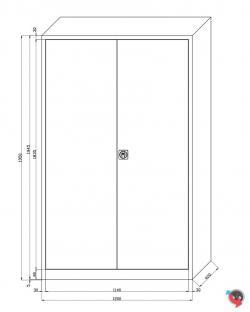 Stahl-Aktenschrank - Stahlschrank - 120 x 42  x 195 cm - blaue Türen - extra breit 120 cm - Sofort lieferbar !