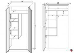 Putzmittelschrank - 92 cm breit -  42cm tief - Korpus lichtgrau - Front blau  - Schubstangen Drehzylinderschloss mit 2 Schlüssel - sofort lieferbar - absoluter Preishit !!!