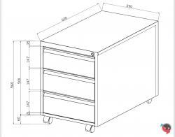 Stahl Rollcontainer - Basic - 3 Schübe - lichtgrau  60 cm tief- Top Preis- sofort lieferbar - Top Seller !! Preishammer !!!