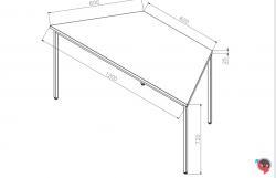 Trapeztisch Ahorn 120 x 60 cm Platte Ahorn- Lieferzeit ca. 4-6 Wochen !!!