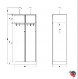 Feuerwehrschrank Serie Budget - zum selber konfigurieren- 2 Abteile -  Wertfach und Garderobentüre, sowie Füsse optional möglich - Helmhalter - Mass: 80 breit x 50 tief  x 180 cm hoch - sofort lieferbar ! Topseller- Preisstar ! 