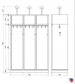 Feuerwehrschrank Serie Budget - 3 Abteile zum selber konfigurieren- Wertfach und Garderobentüre, sowie Füsse optional möglich - Helmhalter - Mass: 118,5 breit x 50 tief  x 180 cm hoch - sofort lieferbar ! Topseller- Preisstar ! 