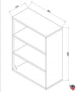 Aktenschrank Holz, Budget Star - Sideboard Theken hoch mit Flügeltüren, 80 x 37,5 x 108 cm- lichtgrau - 3 OH - super stabil mit Sichtrückwand - Preishammer - sofort lieferbar !