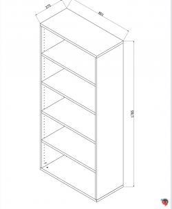 Aktenschrank Holz, Budget Star- Büroschrank mit Flügeltüren, 80 x 37,5 x 178,5 cm- Buche - 5 OH - super stabil mit Sichtrückwand - Preishammer - Bestseller- sofort lieferbar !