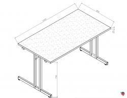 Klapptisch Ahorn 1400 x 800 mm --Gestell schwarz - Lieferzeit ca. 6-8 Wochen ! 