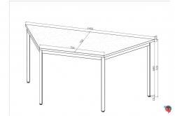 Trapeztisch Ahorn 140 x 70 cm - Platte Ahorn- Lieferzeit ca. 4-6 Wochen !!!