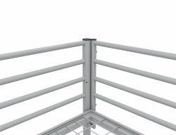 Sicherheits - Einzelbett, umbaubar zum Stockbett  - 90 x 200 cm - TÜV Rheinland geprüft- 40 mm Rohr- Norm EN747- Top stabil - sofort lieferbar - das stahlstarke TÜV -Bett - 150 KG belastbar je Liegefläche !!! Absoluter Hammerpreis -Bestseller !!!