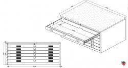 Stahl-Zeichnungsschrank -DIN A 1, mit 6 Schubladen - schwarz - 8 - 10 Wochen Lieferzeit !!!